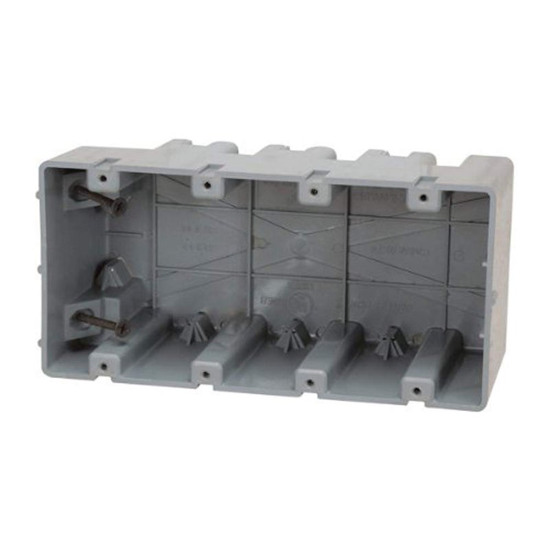 Southwire MSB4G Four Gang Device Box with Depth Adjustable; Heavy Duty 42lb ; Gray - Image 1
